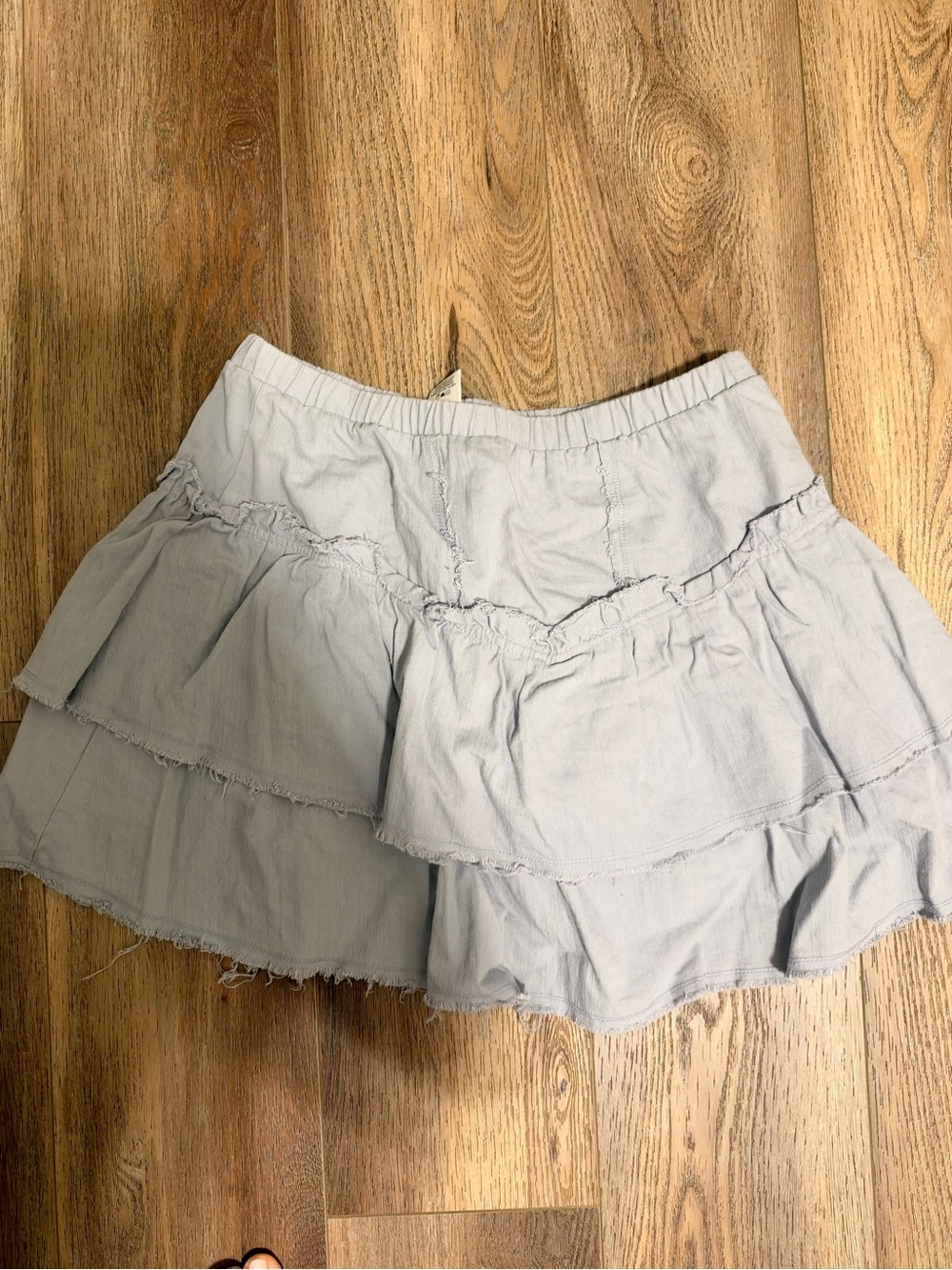 Light Blue Tiered Ruffle Mini Skirt